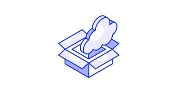 nuvem Serviços Prêmio Projeto isométrico animado ícone.. video