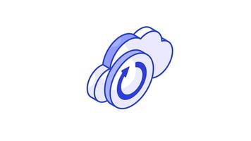 skaffa sig din händer på detta skön animerad ikon av moln uppdaterar, moln synkronisering design.. video