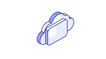 404 errore con nube mostrando concetto isometrico animato icona di nube errore.. video