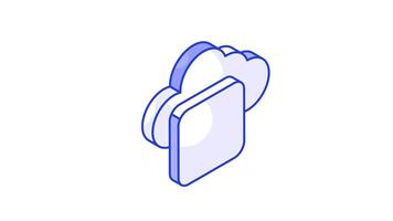 esclamazione marchio con nube mostrando concetto isometrico animato icona di nube errore.. video