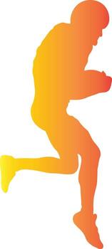 Silhouette of a American Football Player with Gradient Color Design vector