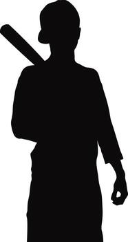 béisbol jugador silueta aislado en blanco antecedentes. vector