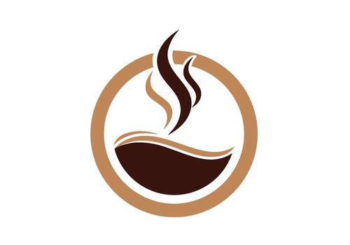Stylized coffee cup icon with rising steam, symbolizing warmth and comfort, perfect for cafe branding, beverage-related graphics, or web design elements vector