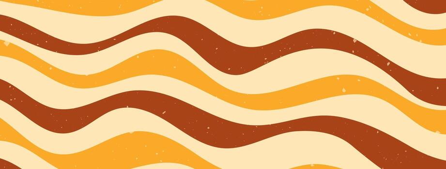 Zebra groovy Y2K yellow and brown lines. vector