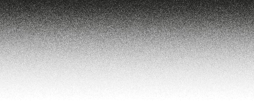 Gritty and noise gradient background. Overlay template with grainy texture and abstract dotwork. Monochrome spray effect with stipple, glitter, and dust particles vector