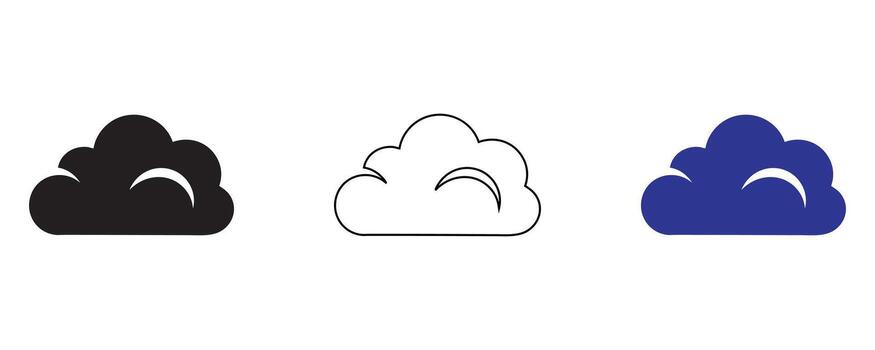Cloud Computing and Weather Icon Set for Technology and UI vector