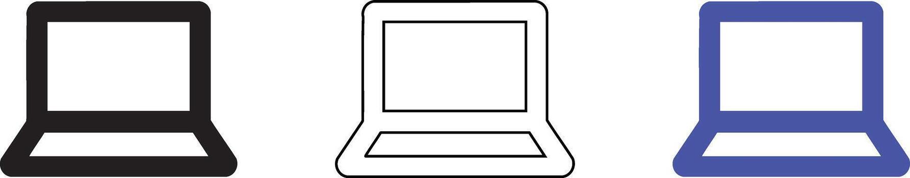 ordenador portátil computadora icono móvil tecnología y remoto trabajo símbolo vector