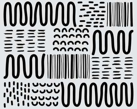 Abstract sketch lines curve monochrome pattern background layout backdrop print art editable vector