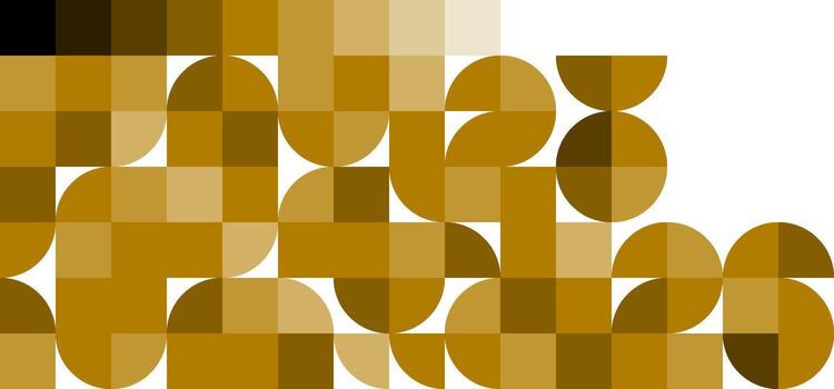 Geometric shapes in warm hues vector