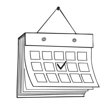 White paper desk calendar with flipping page. Calendar with flipping pages and rings isolated on white background. Daily schedule planner sketch. Calendar events plan, work planning concept vector