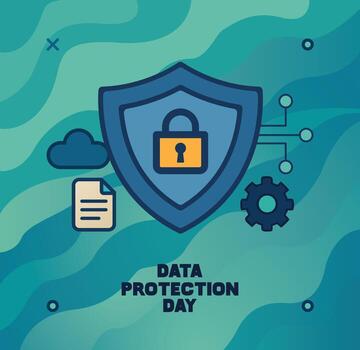 Data Protection Day Cyber security and Privacy Concept. illustration of an abstract background. vector