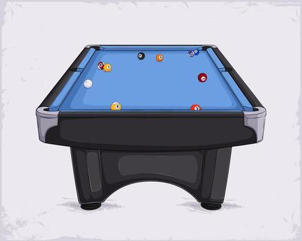 Pool table with colorful billiard balls vector