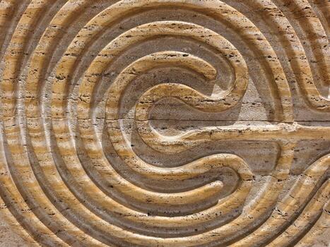 design emphasizing textured grooves and symmetrical pattern for meditative and navigational purposes photo