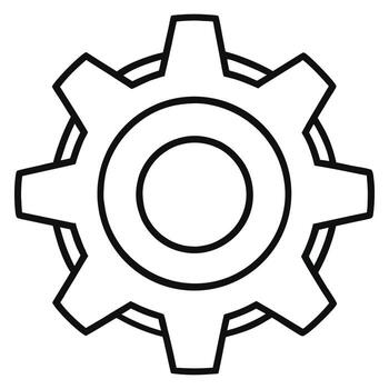 Simple gear symbol perfect for settings tools engineering mechanical design and technology concept illustration vector