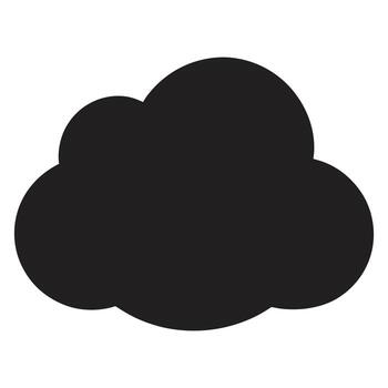 Solid Black Cloud Shape Minimal Icon Symbolizing Weather, Storage, and Technology Concept in Simple Style vector
