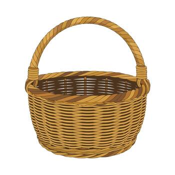 vacío mimbre cesta aislado en blanco antecedentes vector