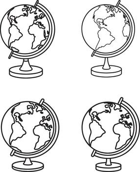 globe with world map on stand isolated on white background vector