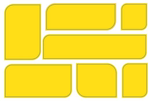 conjunto de citar marcos amarillo habla burbujas vacío texto campo. plano diseño. vector