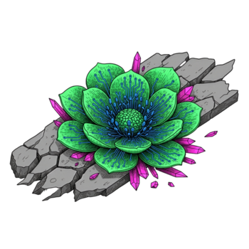 futurista botânico flor com o circuito padrões e cristal acentos, perfeito para moderno tecnologia desenhos e vibrante digital arte projetos, adicionando uma toque do inovação png