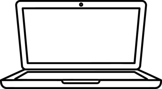 A laptop computer is a portable device for work, education, and entertainment with a screen and keyboard. vector