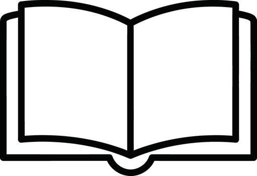 a simple line art of an open book, perfect for education, reading, and library themes vector