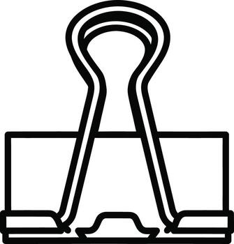 A binder clip is a simple tool for holding sheets of paper together securely and neatly. vector