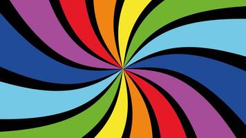 Seamless loop colorful spiral animation background with alpha channel. Vibrant rainbow swirl motion for design, party visuals, music, VJ loop, and dynamic abstract art projects video