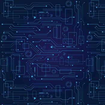 Futuristic Technology Circuit Blueprint Pattern Background vector