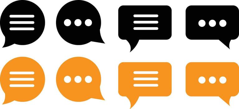 Set of Chat Message Bubbles Icon. Communication icons. Hamburger web. List menu sign. App burgers icons. three horizontal bars vector