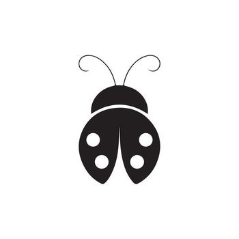 Ladybug with spots isolated on white background, a charming insect icon design vector