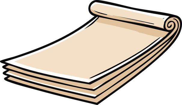 Stack of Paper Scroll with Blank Sheets Ready for Writing and Drawing vector