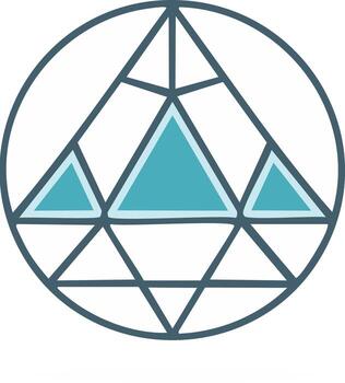 Geometric Design of Triangles Encased in Circle Simple Minimalist Flat Graphic with Modern Style vector