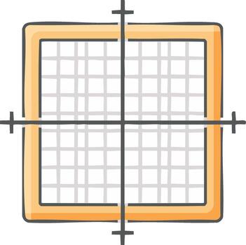 mano dibujado cartesiano coordinar sistema grafico con cuadrícula y hachas vector