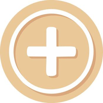 Plus sign icon within circle shape element. Addition symbol graphic vector