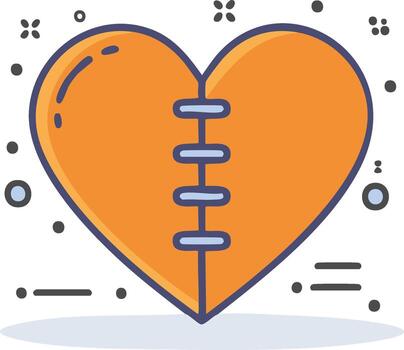 A broken heart with a zipper on it vector
