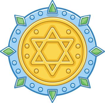 A star of david in a circle with a star on it vector