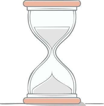 Clean graphic illustration of an hourglass with sand flowing to represent time passing and deadlines vector
