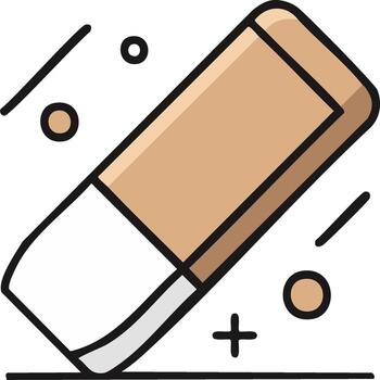 Clean eraser icon with simple lines and circles for abstract decoration vector