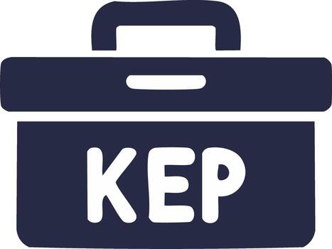 Dark Blue Toolbox with the Word KEP in White Letters Boldly Displayed Design Element vector