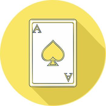 Ace of Spades Playing Card with Yellow Background Symbolizing Luck and Winning vector
