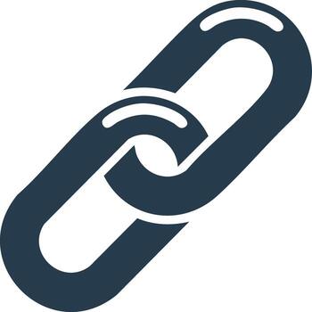 un interconectado oscuro azul cadena enlace icono simbolizando digital conexión y fuerza vector