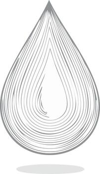 Stylized Water Droplet Art Gray Lines and Minimal Design for Environment and Water Concepts vector