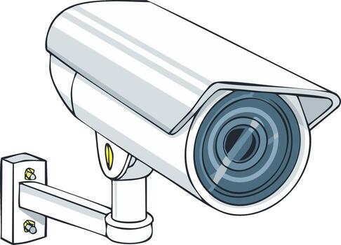 blanco bala seguridad cámara con soporte para hogar y negocio vigilancia supervisión vector