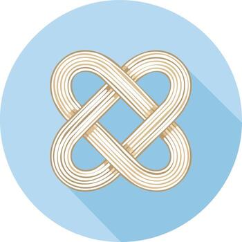 plano diseño icono de un entretejido interminable nudo simbolizando eternidad, conexión, y infinito vector