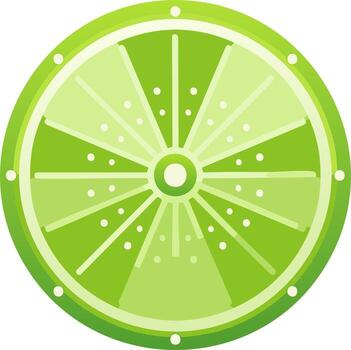 gráfico representación de un Lima rebanada con radiante segmentos y puntos vector