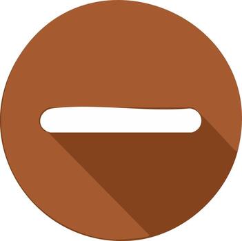 Abstract flat design circular icon with a horizontal slot and long shadow vector