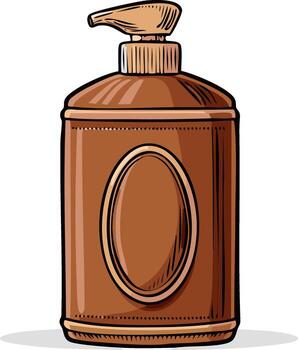 A bottle of soap with a handle and a lid vector
