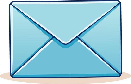 sencillo ligero azul cerrado sobre dibujos animados ilustración para correo, mensaje, y comunicación conceptos vector