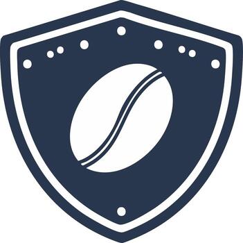 Shield Emblem Graphic of Coffee Bean in Simple Design, Coffee Iconography vector