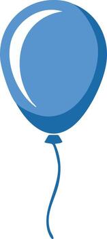 A Single Sky Blue Balloon with Curving String Creates a Fun and Festive Design vector